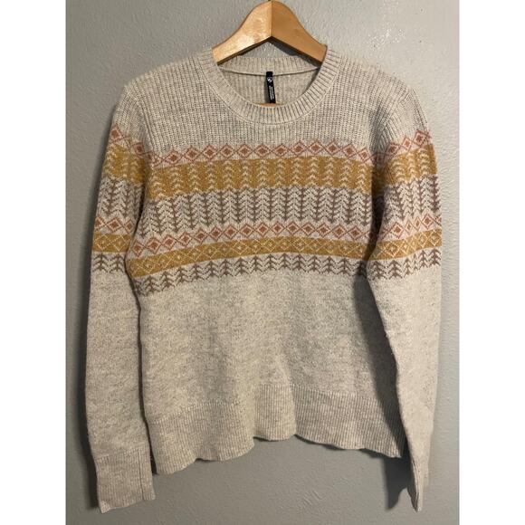Kuhl Sweater Womens Medium Merino Wool Blend Fair Isle Crewneck Pullover - Picture 1 of 10